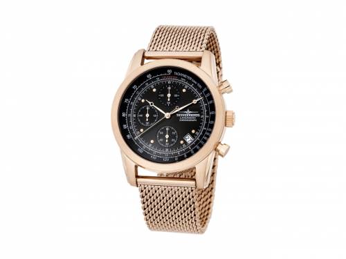 ABVERKAUF: Fliegeruhr Chronograph ros�goldfarben Edelstahl Milanaiseband ros�goldfarben von Thunderbirds (*EM*HU*) - Bild vergr��ern 