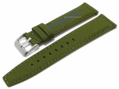 Uhrenarmband TIMBERLAND 22mm gr�n Canvas mit Schnellwechsel-Federstegen & Adapter f�r Apple 42/44 mm - Bild vergr��ern 