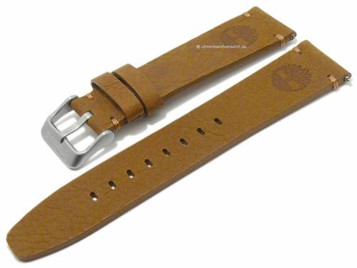 Uhrenarmband TIMBERLAND 20mm mittelbraun Leder Vintage-Look Schnellwechsel-Federstege & Adapter f�r Apple 38/40 mm - Bild vergr��ern 
