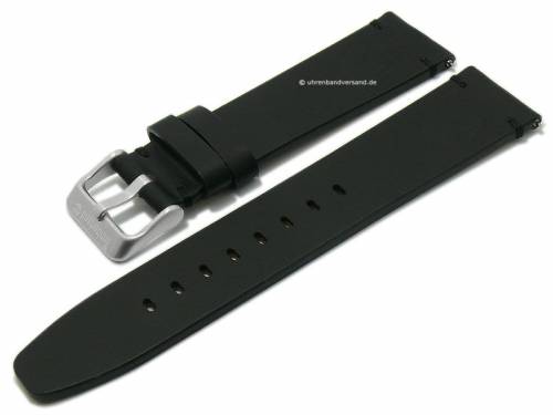 Uhrenarmband TIMBERLAND 22mm schwarz Leder glatt abgen�ht mit Schnellwechsel-Federstegen & Adapter f�r Apple 42/44 mm - Bild vergr��ern 