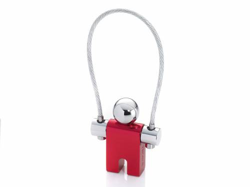 Schl�sselanh�nger/Taschenanh�nger rot/silberfarben aus Aluminium Figur -Jumper- - Bild vergr��ern 