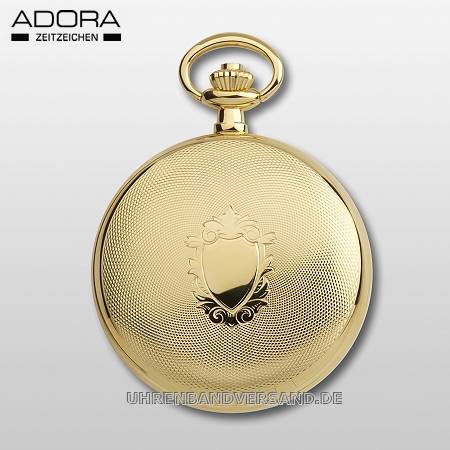 Savonette-Taschenuhr goldfarben poliert arabische Indexe von Adora (*AD*TU*) - Produktbild 