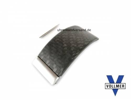 Bandelement 22mm echt Karbon/Edelstahl anthrazit LANG Halbspange f�r SES-B�nder von Vollmer - Bild vergr��ern 