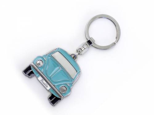 Schl�sselanh�nger -VW K�FER - BLAU- Metall blau emailliert in Geschenkdose von Brisa - Bild vergr��ern 
