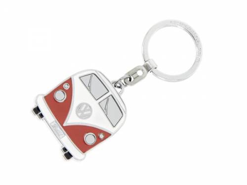 Schl�sselanh�nger -VW T1 BUS - ORANGE- Metall orange/wei� emailliert in Geschenkdose von Brisa - Bild vergr��ern 