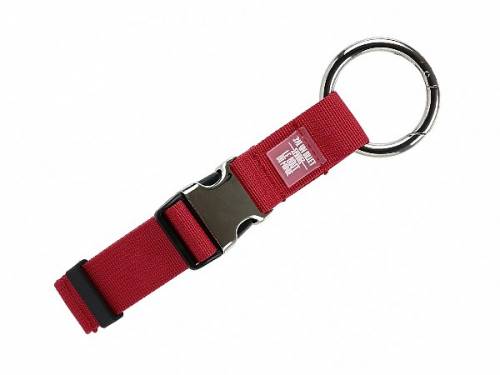 Praktischer Taschenhalter-Clip Nylon rot mit Karabiner-Ring aus Metall - Bild vergr��ern 