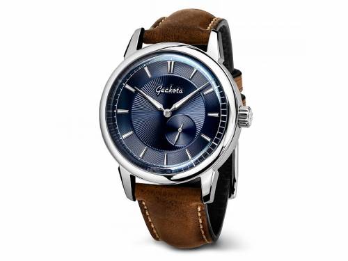 Automatik-Armbanduhr elegant Ziffernblatt dunkelblau von Geckota (*GK*AU*) - Bild vergr��ern 