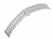 Uhrenarmband 24mm Edelstahl massiv teilweise poliert mit Butterfly-Faltschließe