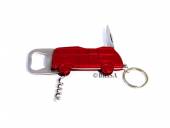 Schlüsselanhänger / Multitool VW T1 Bulli Metall rot mit Flaschenöffner von Brisa