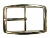 Gürtel-Dornschließe Metall silberfarben Doppel passend für Gürtelbreite 40 mm