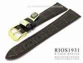 Uhrenarmband Geneve 18mm dunkelbraun RIOS für Patek Philippe echt Alligator (Schließenanstoß 14 mm)