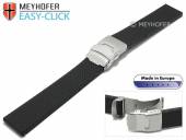 Meyhofer EASY-CLICK Uhrenarmband Casoria 18mm schwarz Kautschuk gemustert mit Faltschließe (Schließenanstoß 18 mm)