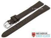 Meyhofer EASY-CLICK Uhrenarmband XL Ludington 12mm dunkelbraun echt Hirsch-Leder genarbt (Schließenanstoß 12 mm)