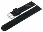 Meyhofer EASY-CLICK Uhrenarmband Bridgewater 22mm schwarz Leder velourartig ohne Naht (Schließenanstoß 22 mm)