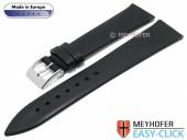 Meyhofer EASY-CLICK Uhrenarmband Gargano 16mm schwarz Leder glatt ohne Naht (Schließenanstoß 14 mm)