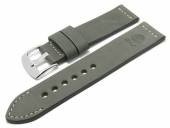 GERMAN MADE: Meyhofer EASY-CLICK Uhrband AMBERG - Motiv Chief 20mm grau Leder vegetabil (Schließenanst. 20 mm)