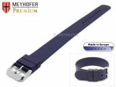 Uhrenarmband Athen 18mm dunkelblau Kautschuk Durchzugsband von MEYHOFER (Schließenanstoß 18 mm)