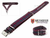 Uhrenarmband Avellino 18mm dunkelblau/rot/gelb Textil Karomuster Durchzugsband NATO-Style von MEYHOFER - Made in Italy