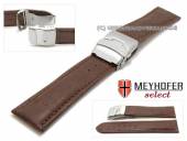 Uhrenarmband Arkasa 26mm dunkelbraun Leder Alligator-Prägung Faltschließe von MEYHOFER (Schließenanstoß 24 mm)