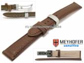 Uhrenarmband Amiens 16mm dunkelbraun Kalbleder genarbt mit Faltschließe von MEYHOFER (Schließenanstoß 14 mm)