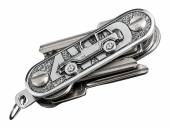 Schlüssel-Manager/Key-Organizer Geländewerk Metall silberfarben Antik-Look 3D-Optik von SCHLÜSSELWERK