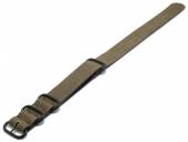 Uhrenarmband NATO Tallinn 18mm dunkelbraun Canvas/Leder Vintage-Look Durchzugsband von RIOS
