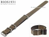 Uhrenarmband NATO Sofia 18mm dunkelbraun Canvas/Leder Vintage-Look Durchzugsband von RIOS