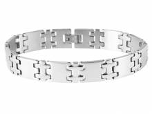 Schmuck-Armband Edelstahl massiv silberfarben teilweise poliert - Bandl&auml;nge ca. 21,5cm