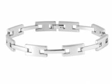 Schmuck-Armband Edelstahl massiv silberfarben teilweise poliert - Bandl&auml;nge ca. 20cm