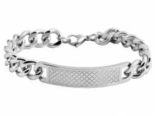 Schmuck-Armband Edelstahl Panzerkette silberfarben poliert - Bandl&auml;nge ca. 21,5cm