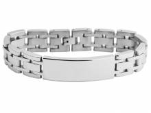 Schmuck-Armband Edelstahl massiv silberfarben - Bandl&auml;nge ca. 21,5cm