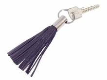 Schl&uuml;sselanh&auml;nger modische Lederquaste Leder/Metall lila MADE IN GERMANY