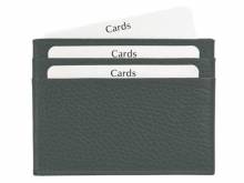 Exklusives Kartenetui aus hochwertigem Donato-Rindleder anthrazit genarbt MADE IN GERMANY