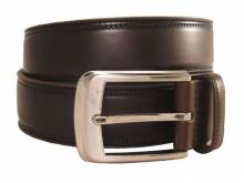 Hochwertiger Ledergürtel MADE IN ITALY dunkelbraun - Größe 120 (Breite 3,5 cm)