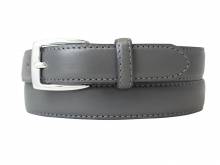 Hochwertiger Damen-Lederg&uuml;rtel MADE IN ITALY dunkelgrau bombiert - Gr&ouml;&szlig;e 85 (Breite 2,5 cm)