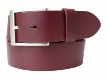Hochwertiger Ledergürtel MADE IN ITALY bordeaux fein genarbt - Größe 115 (Breite 4 cm)