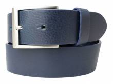 Hochwertiger Lederg&uuml;rtel MADE IN ITALY dunkelblau fein genarbt - Gr&ouml;&szlig;e 120 (Breite 4 cm)