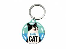 Retro-Schl&uuml;sselanh&auml;nger/Taschenanh&auml;nger Happy Cat von Nostalgic-Art