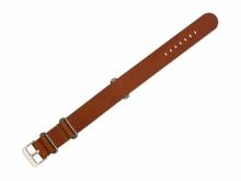 Uhrenarmband NATO 20mm hellbraun Leder vegetabil gegerbt Durchzugsband von STAILER