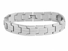 Schmuck-Armband Edelstahl massiv silberfarben teilweise poliert - Bandl&auml;nge ca. 22cm