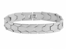 Schmuck-Armband Edelstahl massiv silberfarben teilweise poliert - Bandl&auml;nge ca. 22cm