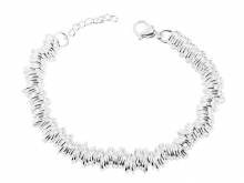 Schmuck-Armband Edelstahl silber plattiert poliert - Bandl&auml;nge ca. bis 20cm