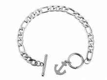 Schmuck-Armband Edelstahl Panzerkette silberfarben poliert - Bandl&auml;nge ca. 17cm