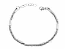 Schmuck-Armband Edelstahl silberfarben poliert - Bandl&auml;nge ca. bis 21cm