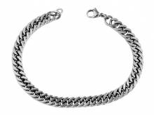 Schmuck-Armband Edelstahl Flachpanzerkette silberfarben - Bandl&auml;nge ca. 21cm