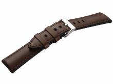 Hybrid-Uhrband Max Endurance Sport 22mm dunkelbraun HORWEEN-Leder/Silikon EASY-CLICK STAILER (Schließenanstoß 20 mm)