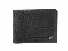 Geldb&ouml;rse Lisboa Rindleder Kroko-Pr&auml;gung dunkelgrau mit Logo von Braun B&uuml;ffel