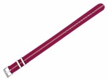 Uhrenarmband 20mm dunkles rot Nylon elastisch mit beigem Streifen Durchzugsband im NATO-Style