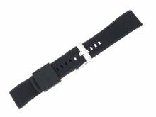 Uhrenarmband 22mm schwarz Silikon mit Struktur & Schnellwechsel-Stegen (Schlie&szlig;enansto&szlig; 20 mm)