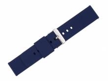 Uhrenarmband 22mm blau Silikon glatt matt mit Schnellwechsel-Stegen (Schlie&szlig;enansto&szlig; 22 mm)